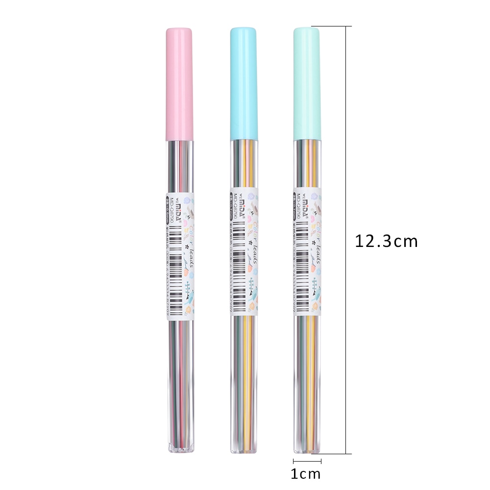 15PCS 0.5/0.7 mm Colorful Mechanical Pencil Lead Art Sketch Drawing Color Pencil Refill School Office Supplies