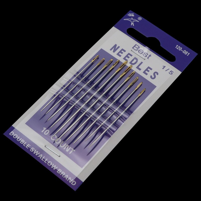 Beading Needle Tools for Jewelry Making DIY Hand stitches Sewing Needles DIY Embroidery Big Eyes Steel Needle: 10PCS 120-081