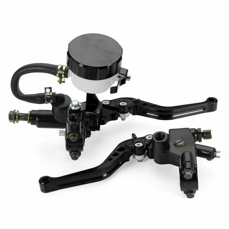 universell 7/8 "justerbare spaker svart motorsykkel frontbremsekobling hovedsylinder spak sett reservoar