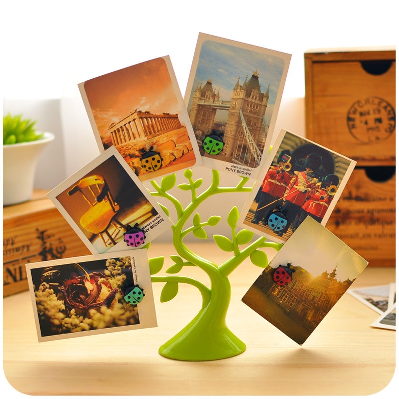 Carpeta de notas de árbol de mariquita creativa, lechón magnético notable, decoración de escritorio, carpeta de fotos para enviar un a un amigo