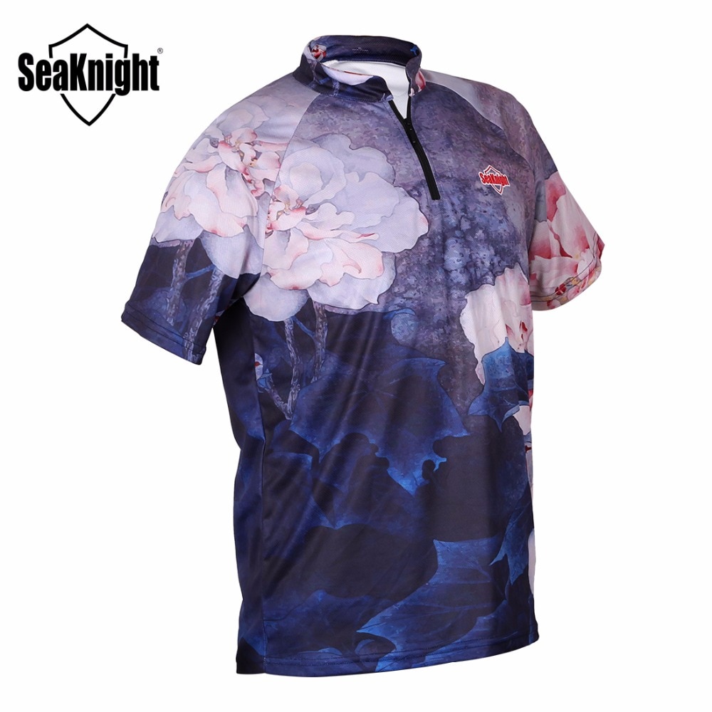 Seaknight Brand SK001 Vissen T-shirt Korte Mouw Ademend Anti Zon Bescherming Sportwear Sneldrogende Man Sport Kleding