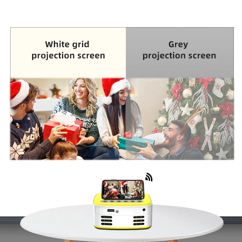 Salange Projector Screen White Grid Anti-Light 16:9 Projection Screen Super Wide Viewing Angle High Brightness Reflective Screen