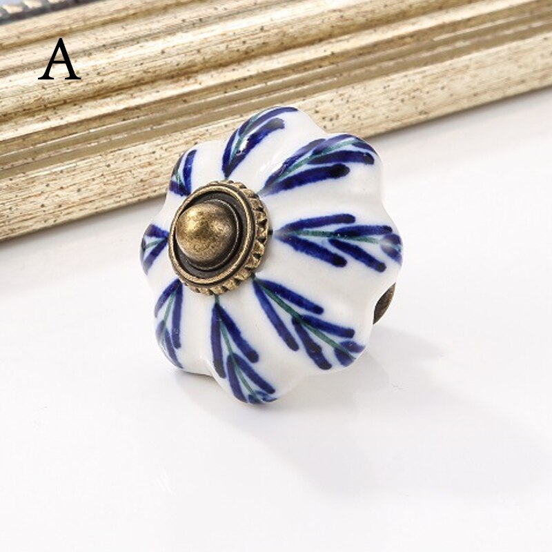 1Pc Keramische Gedrukt Deurknop Voor Kast Lade Kast Handvat Kast Kledingkast Meubels Deur Handgrepen Knoppen