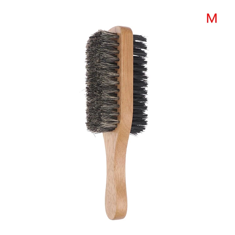 Natural Boar Bristle Hairbrush Massage Comb Anti-static Hair Scalp Paddle Brush Beech Wooden Handle Hair Brush Styling Tool: M