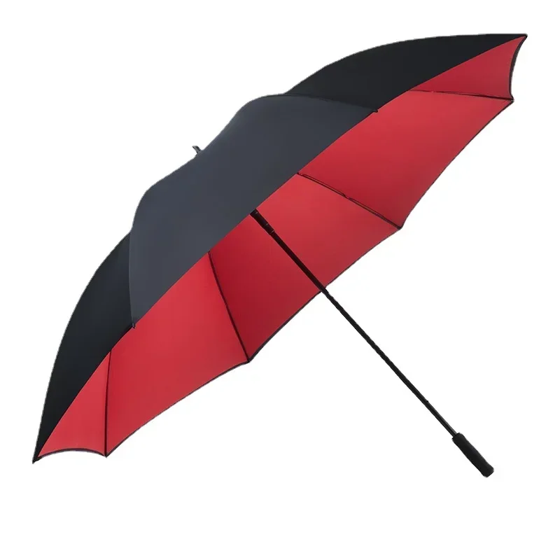 185 cm großer Golf-Regenschirm für Männer, manuell, langer Griff, beständig, UV-Schutz, Sonnenschirm, Schatten, Reise-Strandschirm, winddicht, stark: Blau