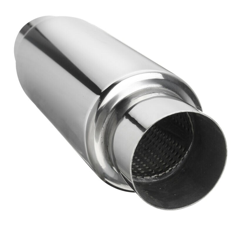 Car Exhaust Muffler 2.5 Inch Inlet Stainless Steel Universal Resonator 12 Inch Long Performance Muffler: Default Title