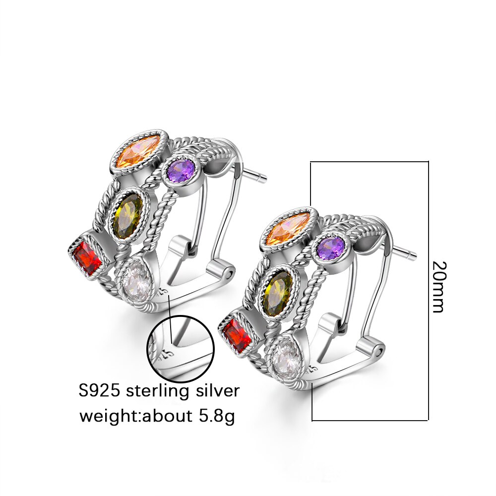 S925 Sterling Zilveren Sieraden Oor Nagels Oor Gesp Retro Hollow Vrouwen Oorbellen Voor Party