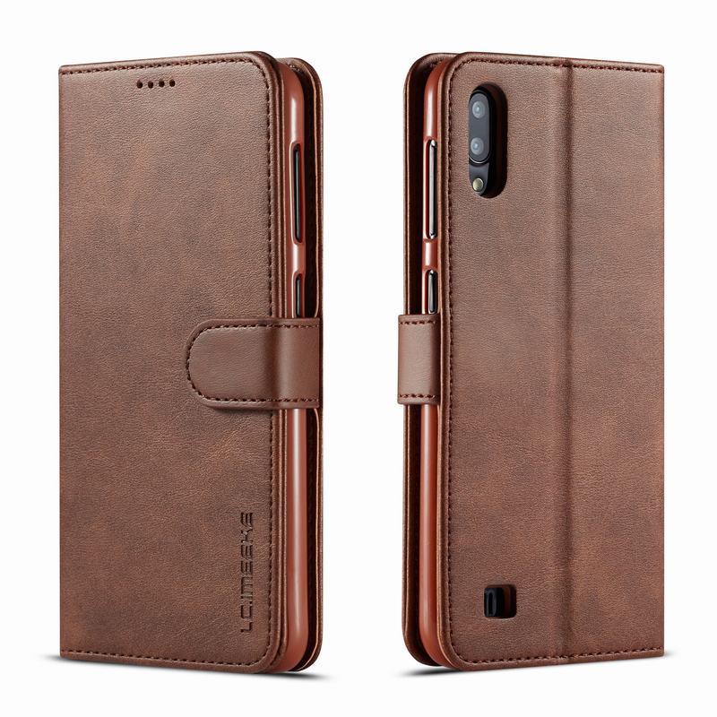 Abdeckung Fall Für Samsung Galaxy A10 EINE 10 Luxus Brieftasche Leder Phone Cases Für Samsung A 10 Coque flip Brieftasche Abdeckung: Brown