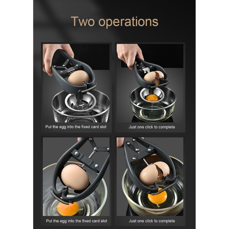 Egg Opener Egg Yolk Automatic Egg Cracking Tool Easy Eggshell Cutter Stainless Steel Eggshell Cutter Egg Separator