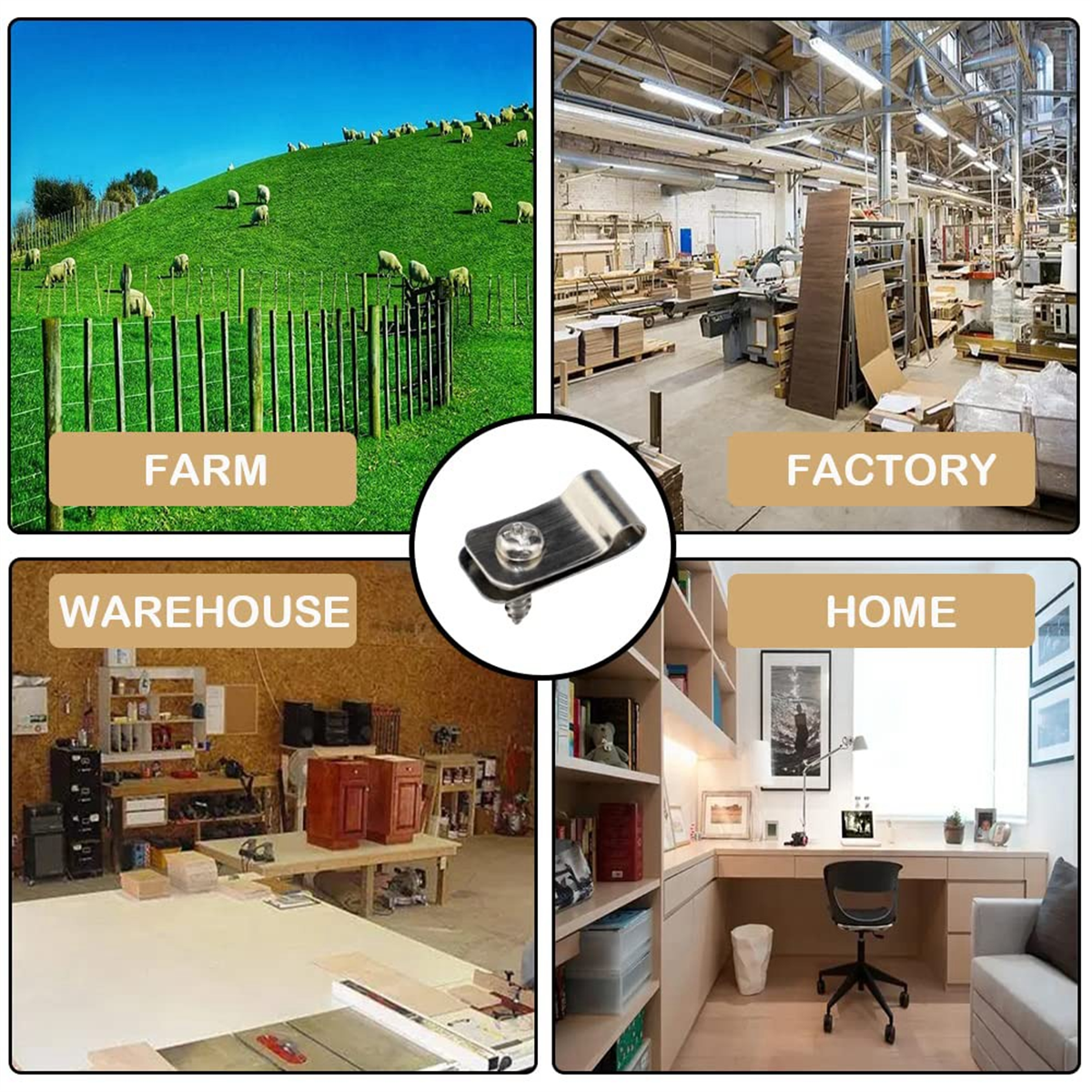 Trådklämmor , 100 st stängseltrådklämmor aluminium för 12-16 gauge svetsad tråd till trä-, metall- eller vinylstaket