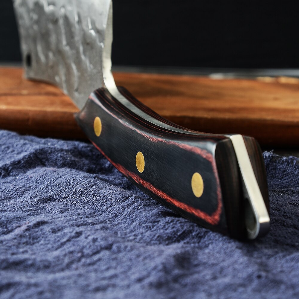 Kitchen Knives Stainless Steel Single Forged Chef Knife Slicing Cleaver Boning Cooking Knife Tool With Full Tang Wooden Handle