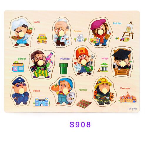 Kids Puzzels Speelgoed Voor 2-4 Leeftijden, houten Speelgoed Puzzels Kids Houten Games Onderwijs Leren Speelgoed Cartoon Dier Voor Kinderen Speelgoed: Rood