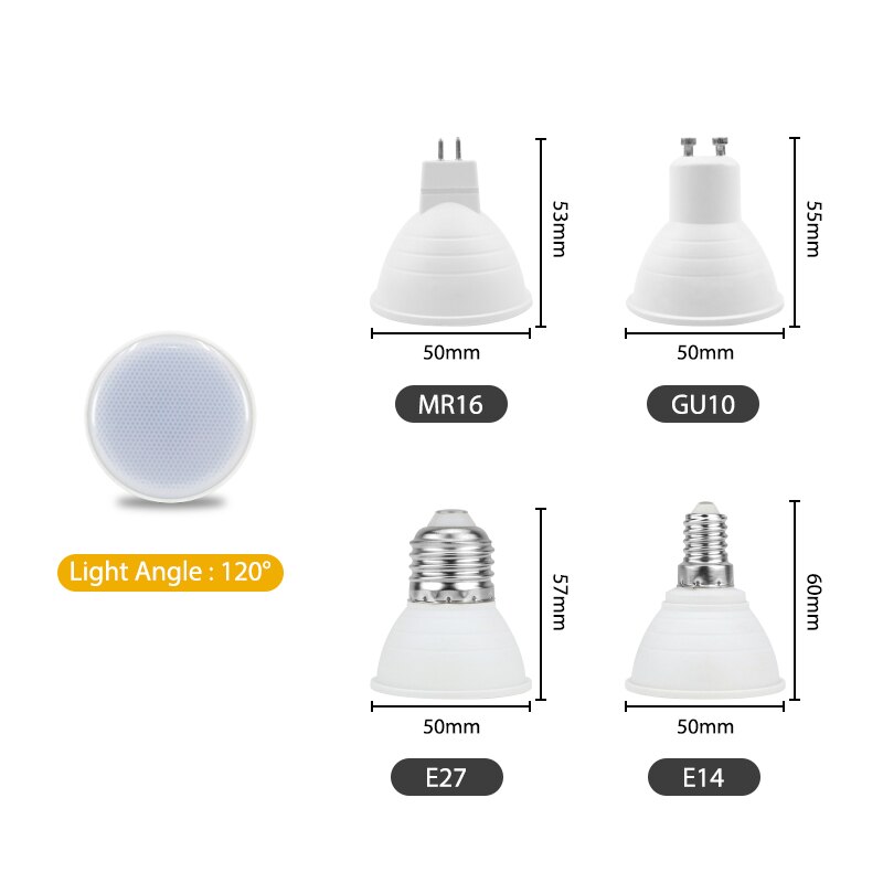 KARWEN Bombillas lámpara LED GU10 GU5.3 MR16 E27 E14 Lampada bombilla LED 6W 220V foco LED Lampara foco para sala de estar