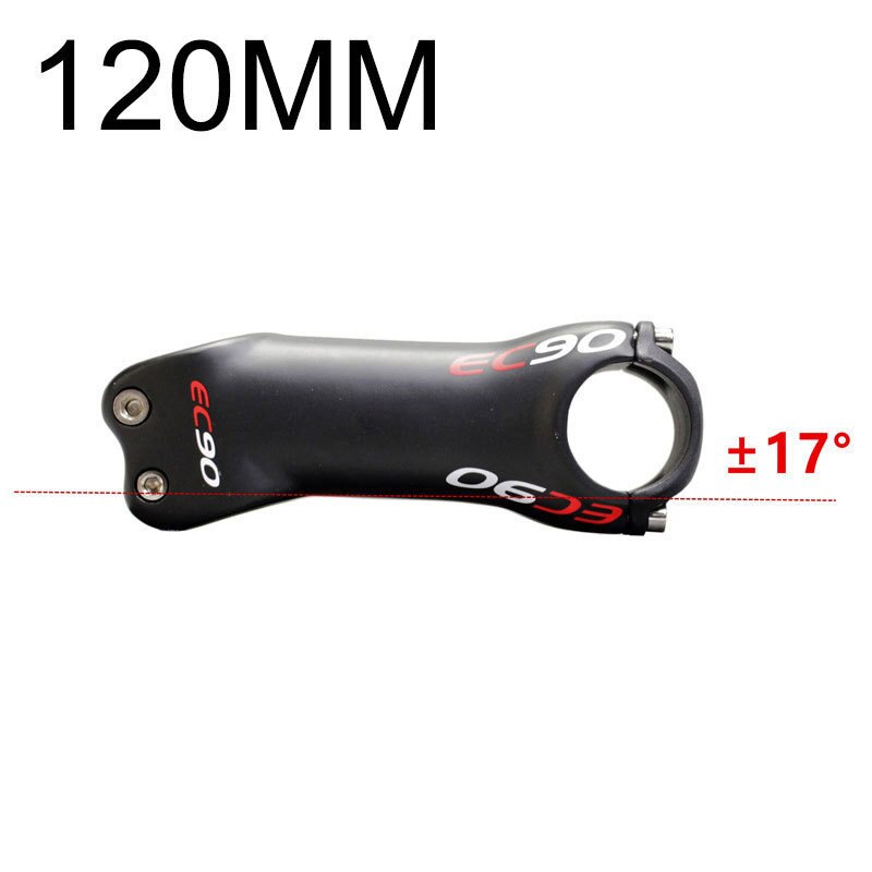 EC90 Bike Stem Full Carbon Fiber 60/70/80/90/100/110/120mm MTB Stem ±6°/17° Bicycle Handlebar Stem for Mountain Road Bike: 17 120MM