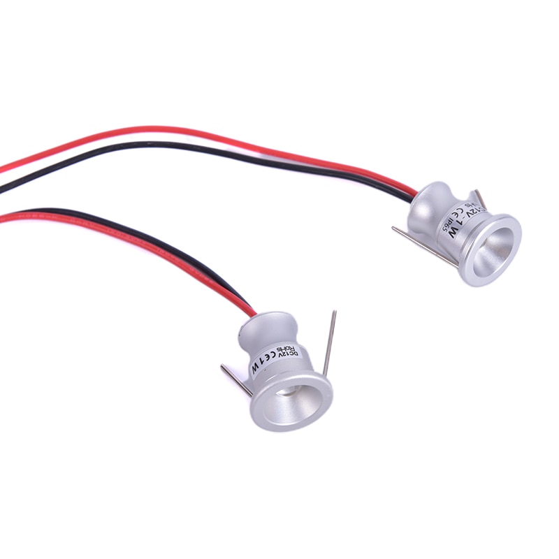 Foco de armario Led de 12V, Mini foco de luz empotrable impermeable IP65, luz de exhibición de armario, cuerpo de aluminio de 1W