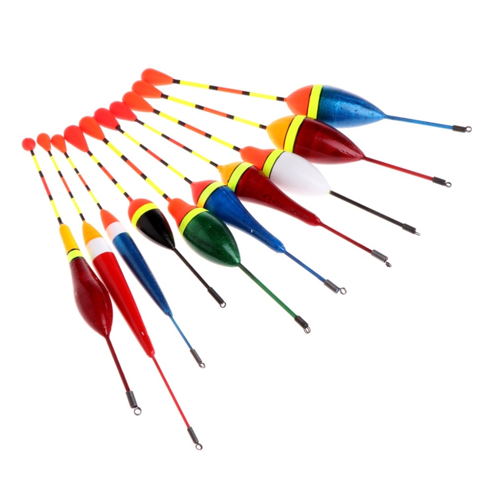 10 st karp fiske flöten set boj bobber stick för pesca tackle vertikal mix storlek