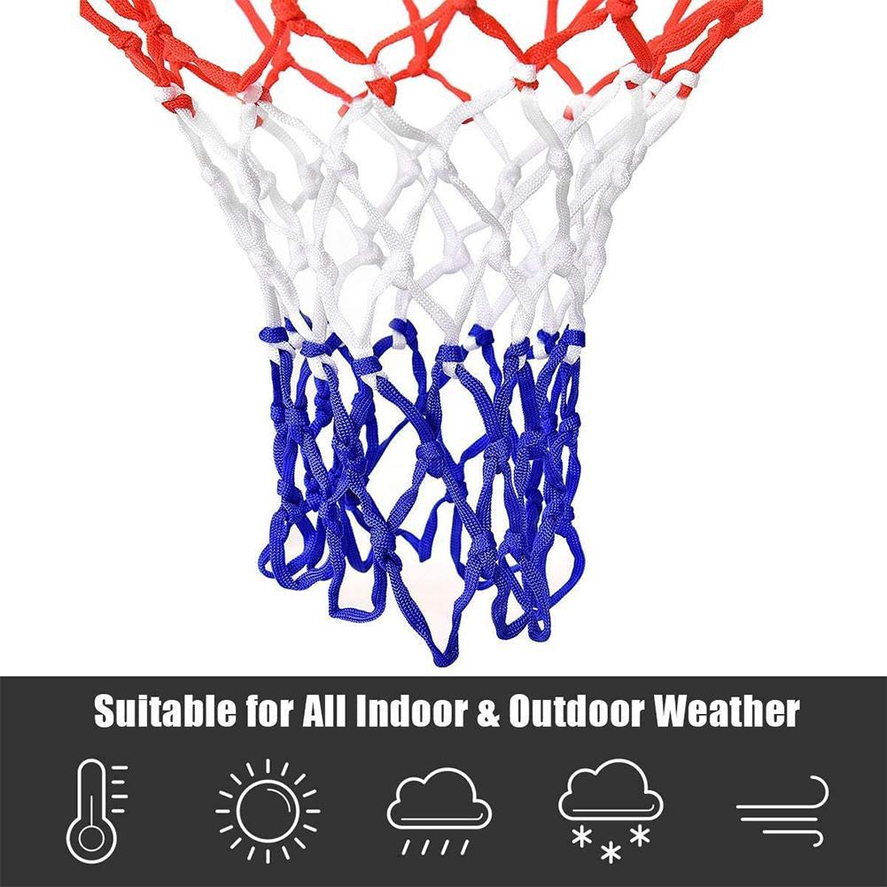 Standaard basketbalnet Nylon dikke draad Drie kleuren universeel basketbalnet Mesh vervangend basketbalnet
