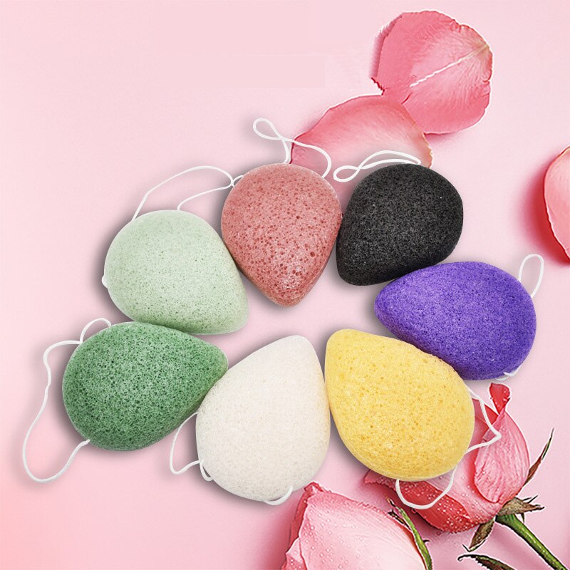 Forma de gota de agua esponja Natural Konjac Konnyaku cosmético Puff Facial piel de la cara limpiar esponja de maquillaje al por mayor herramientas de belleza