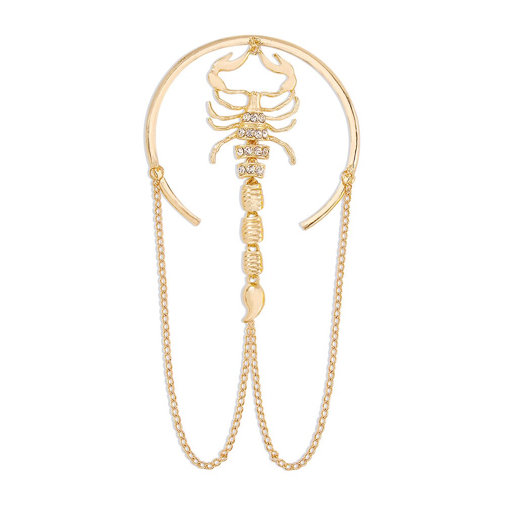Gotischer skorpion-armring, Gold/silber, damen, übertriebene diamanten, retro, geometrisches Entwurf, handschmuck für frauen, Party: Gold