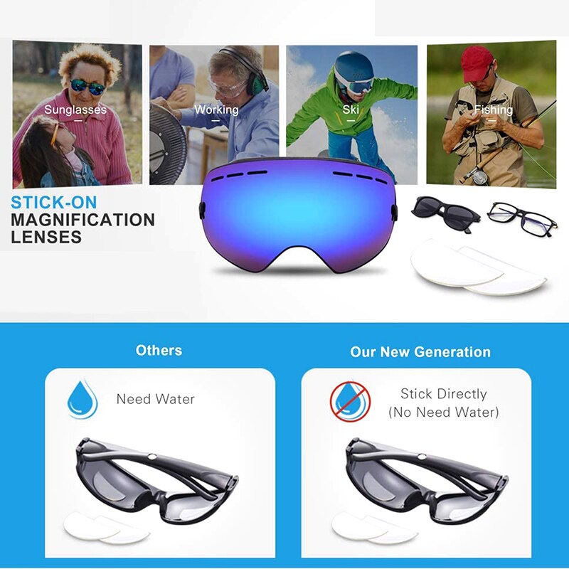 Silicone Stick-on Bifocal Reading Glasses Lenses Magnification Presbyopic Lens Reusable 1Pair/Diopter +1.25 1.75 2.5 3.0
