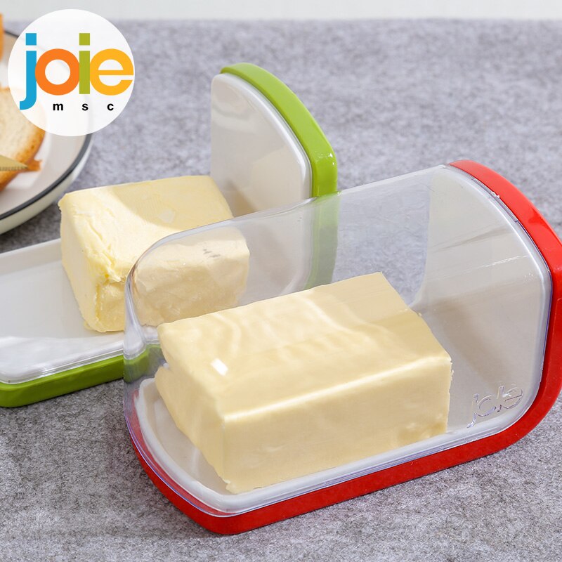 JOIE Cheese Storage Tray Butter Dish Container Box Transparent Plastic Cheese Server Keeper With Lid Cheese Board Kitchen Tools