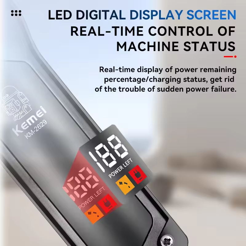 Kemei-2629 Professionele Heren Tondeuse Kapper Verstelbare Tondeuse Tondeuse LCD Baard Trimmen Kit