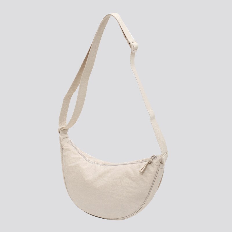 Casual Nylon Hobos Crossbody Tas Voor Vrouwen Schoudertassen Grote Capaciteit Tote Lady Travel Shopper Bag Vrouwelijke Portemonnees: Creamy-white