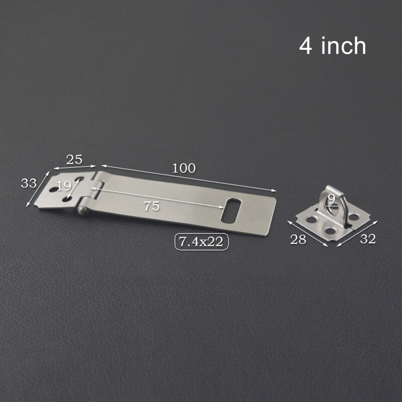 304 Stainless Steel Padlock Hasp Door Clasp Gate Lock Latch 2/2.5/3/4 Inch In Stock: xl