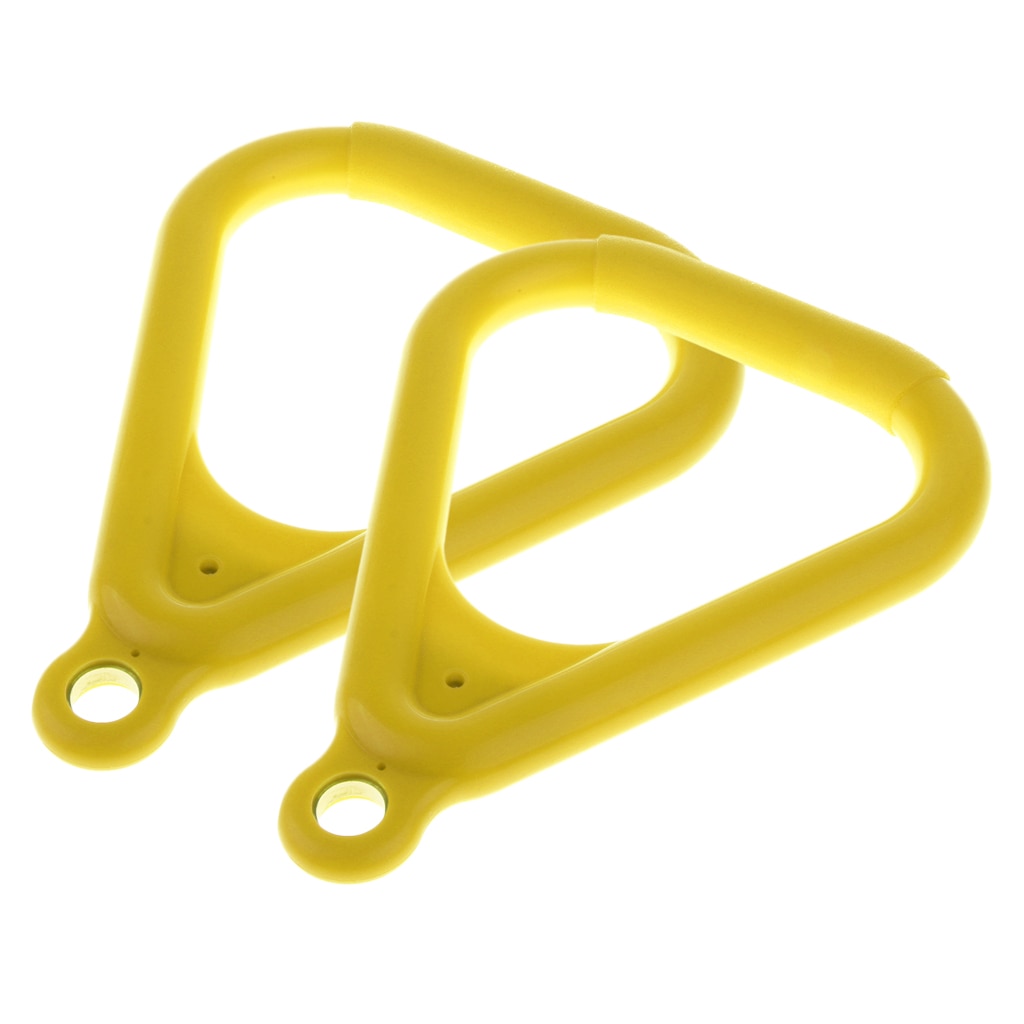 2pcs Swing Set Replacement Rings Trapeze Handles Parts, Kids Swingset Hanging Ring Jungle Gym Accessories - Yellow
