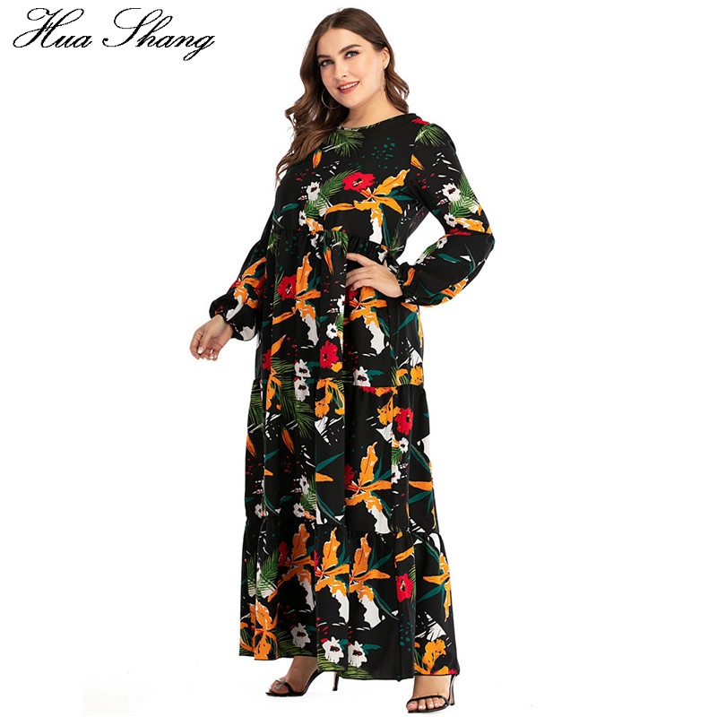 Plus Size Bohemian Jurk Maxi Vrouwen Zomer Lange Mouw Bloemenprint Boho Strand Jurk Losse Oversized Dames Tuniek Lange Jurken
