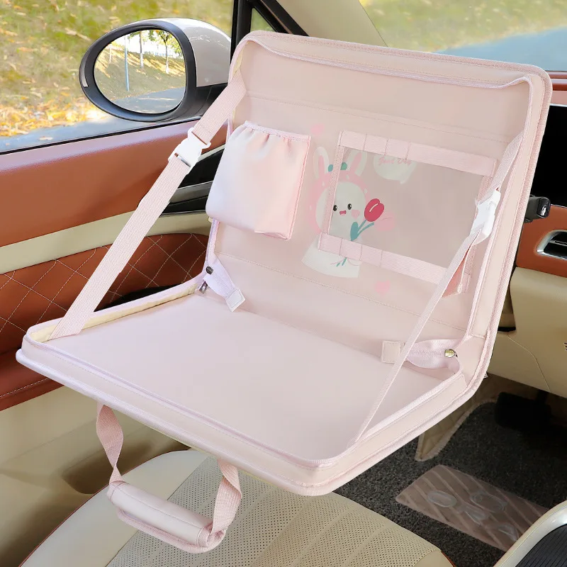 Tragbare Auto Laptop Schreibtisch Halterung Ständer essen Arbeit Auto Lenkrad Esstisch Halterung Auto Multifunktionale Lagerung Hängen Tasche: Braun