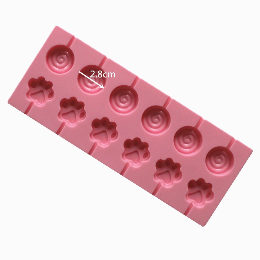 Silikone slikkepinde chokolade kageforme rundt hjerte silikone slikkepinde form blomst slik kageforme bage kage dekorationsværktøj: C   22.2 x 8.8 x 0.9cm