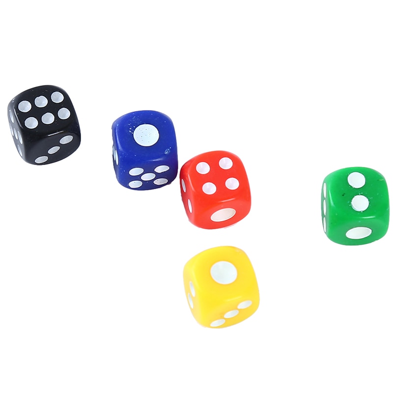 100 Pcs Opaque 13mm Six Sided Spot Dice Party Dice Gambling Game Dices BBQ Party Family Plastic 1 Pack Fun Game Multicolour