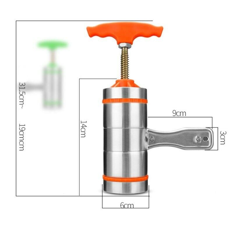 Noodle Pasta Press Maker Machine Hand Cutter,Manual Juicer Cookware with 7 Pressing Moulds -Making Spaghetti Fettuccine Noodle