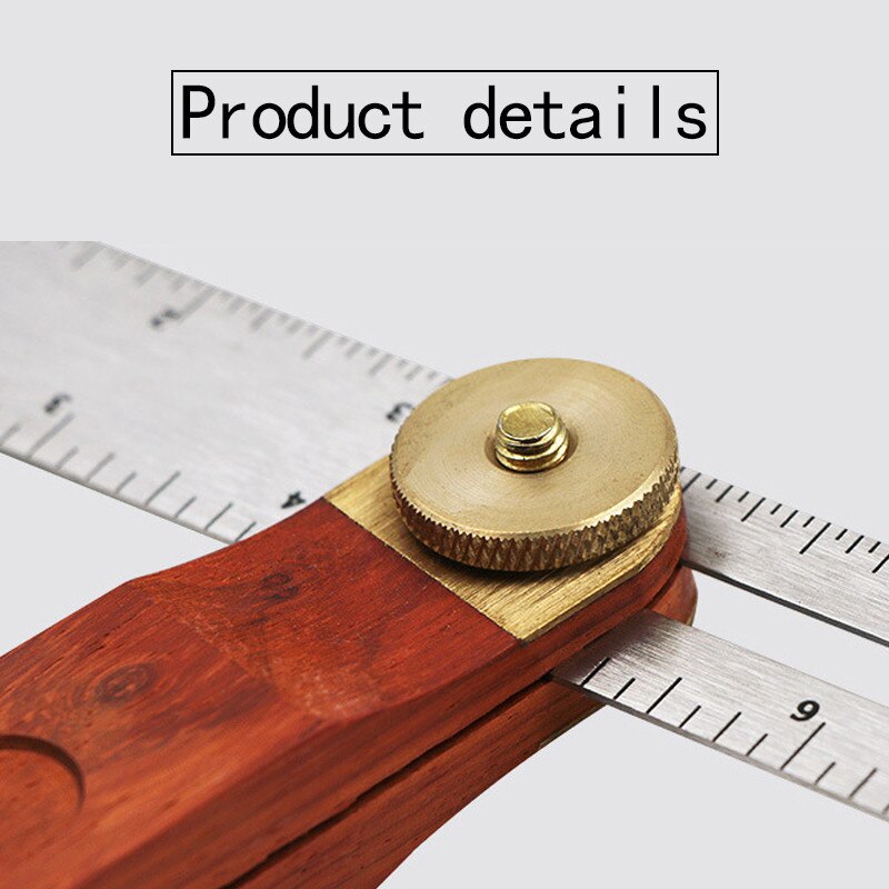 9inch Rulers Gauges Tri Square Sliding T- With Wooden Handle Measuring Tool Wooden Marking Gauge Protractor