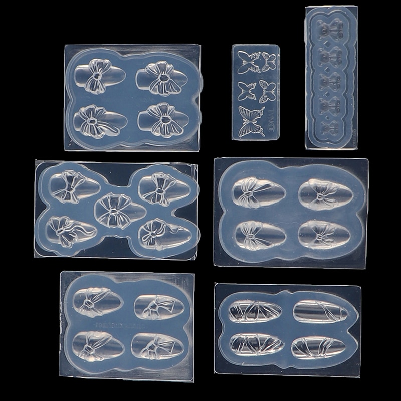 1pcs Silicone Nail Carving Mold 3D Mould Stamping Plate Nails Stencils DIY UV Gel Japanese Style Manicure Tools