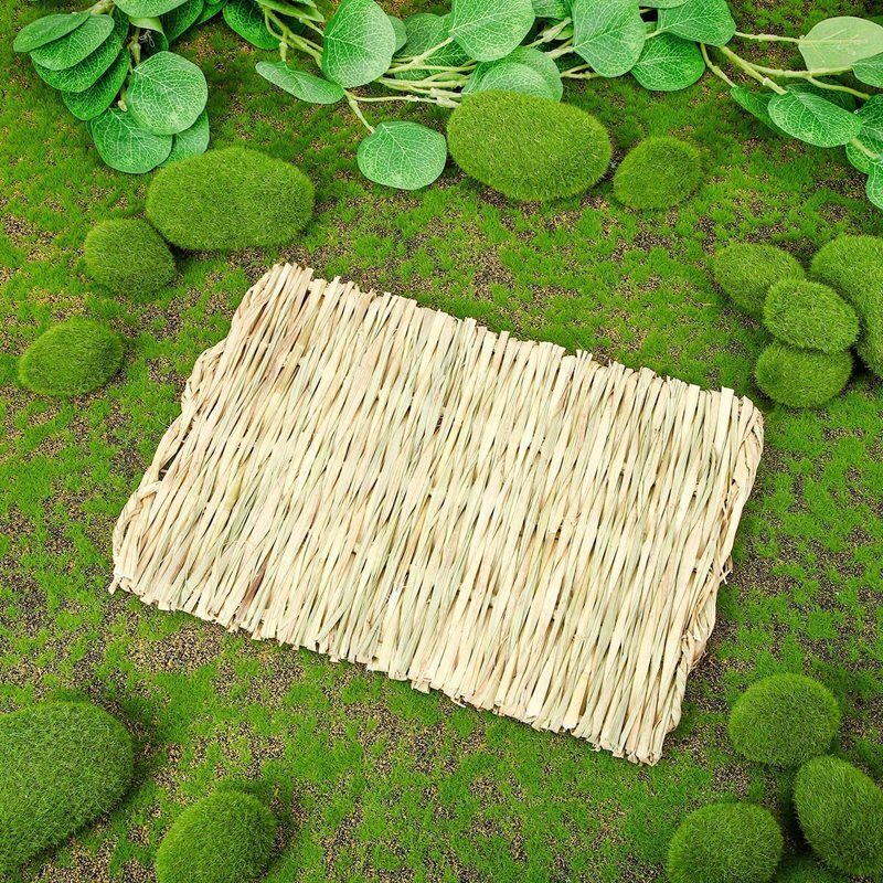 8 stuks grasmat geweven bedmat voor kleine dieren konijnennest kauwspeeltje bed speelgoed voor cavia papegaai hamster