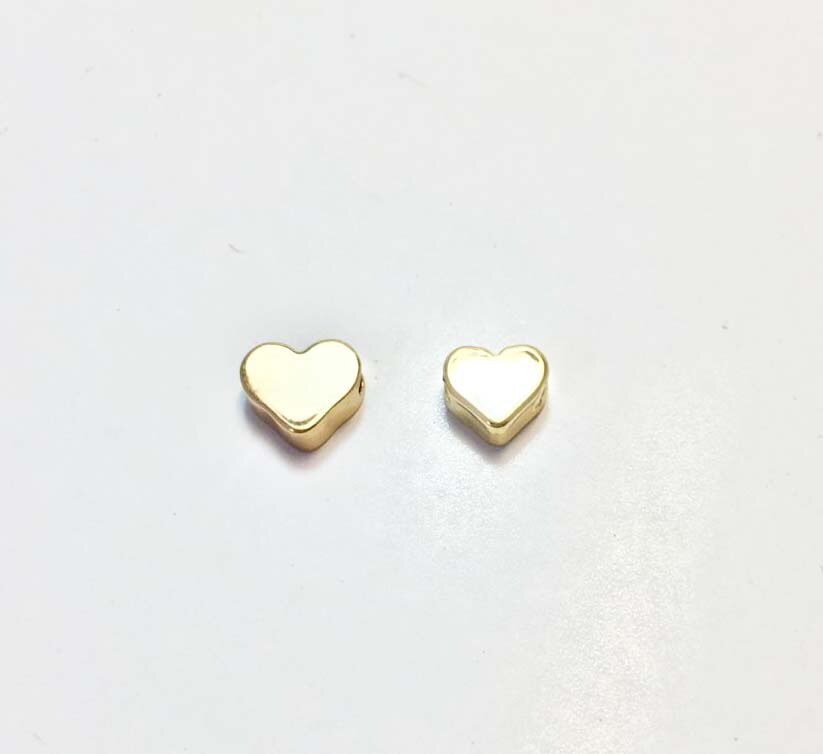 Eruifa 7mm Copper 3mm Thick Heart Charms 20pcs per bag Pendant Becklace,Bracelet DIY 2 Colors