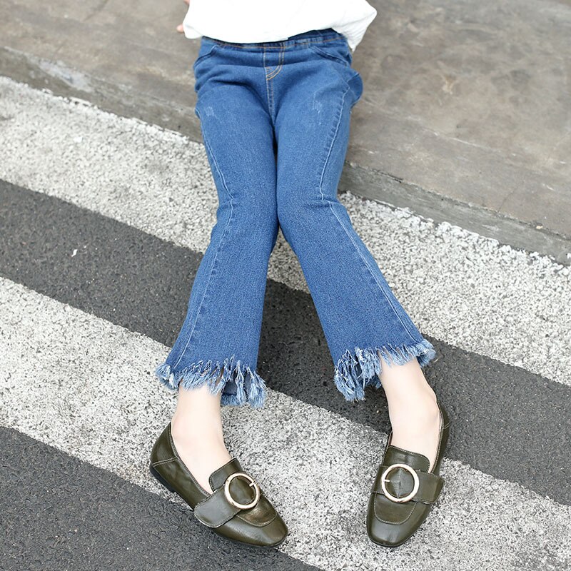 Piger jeans teenager piger denim bukser slanke skinny børn brede ben bomuld afslappet børn piger jeans 4 5 7 9 11 13 år gammel