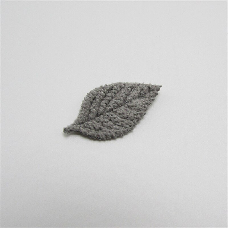 Apliques de hojas de tela de ganchillo, accesorios para el cabello, adornos, materiales de decoración, 20-200 piezas: Grey / XL