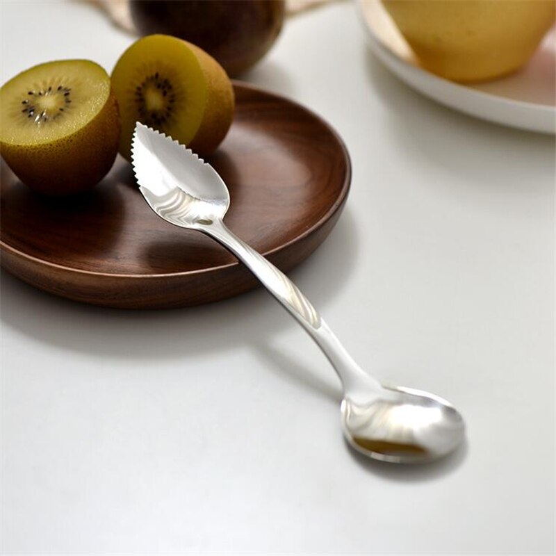Sandía melón fruta cuchara Kiwi cuchara de excavación plata de doble cabeza de barro excavación cuchara DIY herramienta de surtido de platos fríos