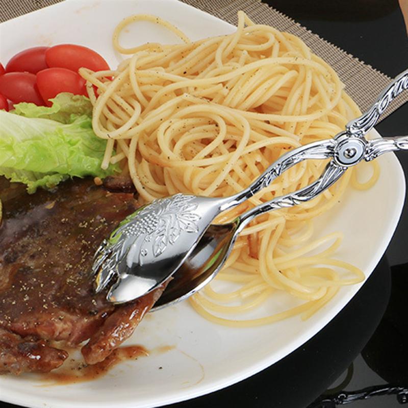 1pc mat sax tang kök rostfritt stål skulpterat mönster zinklegering servering tång bröd klipp för dessert sallad kex