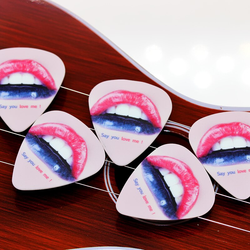 Soach 50Pcs Bass Plectrums Pick Roze Lippen Patroon Geplukt Instrument Accessoires Guitarra/Akoestische Gitaar/Ukelele Onderdelen