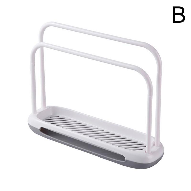 Kitchen Dishcloth Holder For Towel Rag Hanger Sink Rack Dish Organizer Shelf Cloth Dish Sponge Detachable For Bathroom V7J6: B