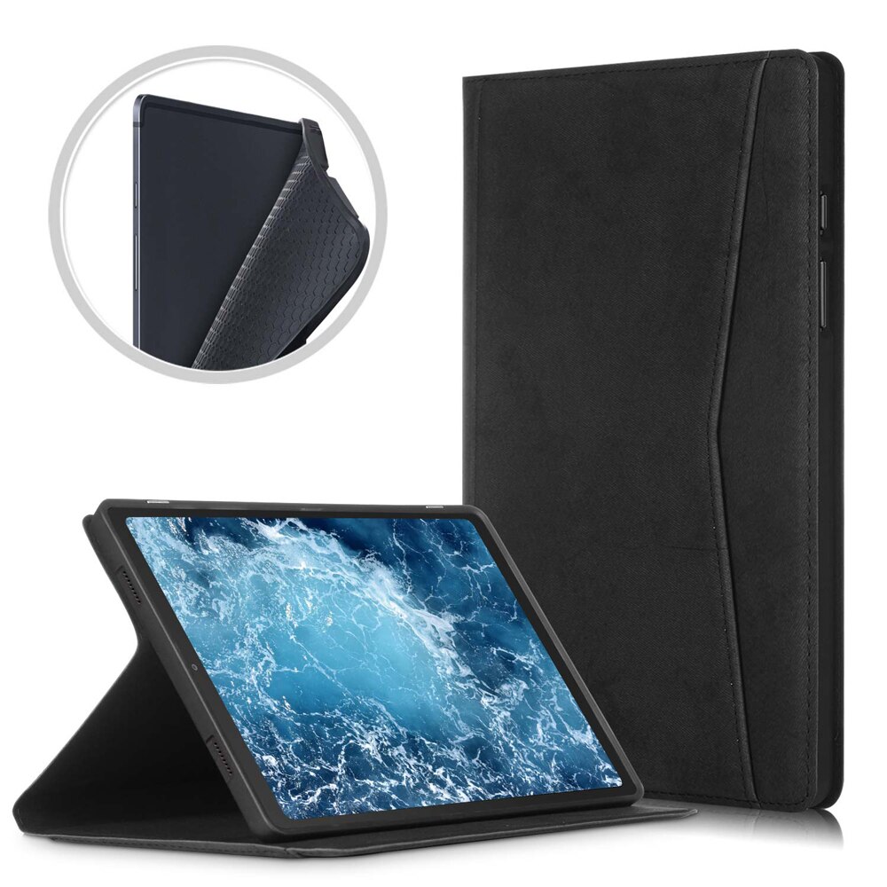 Blødt bagcover til samsung galaxy tab  a7 10.4 etui, multi betragtningsvinkel stativ cover til galaxy tab  a7 10.4 sm-t500/505/507: Sort