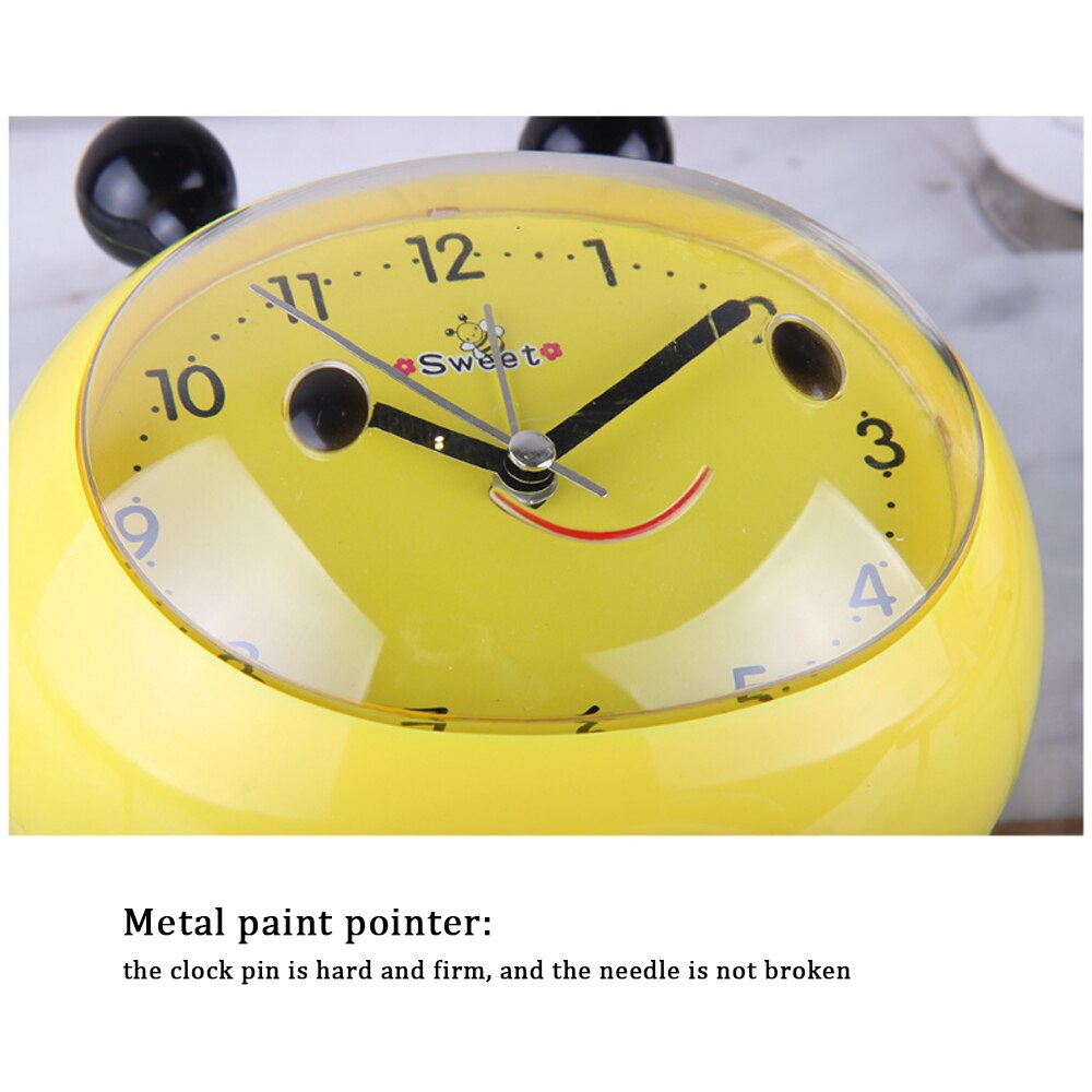 Talking Alarm Clock Dual Tone Alarm Bee Night Light Clock Student Bedside Cartoon Child Alarm Clock