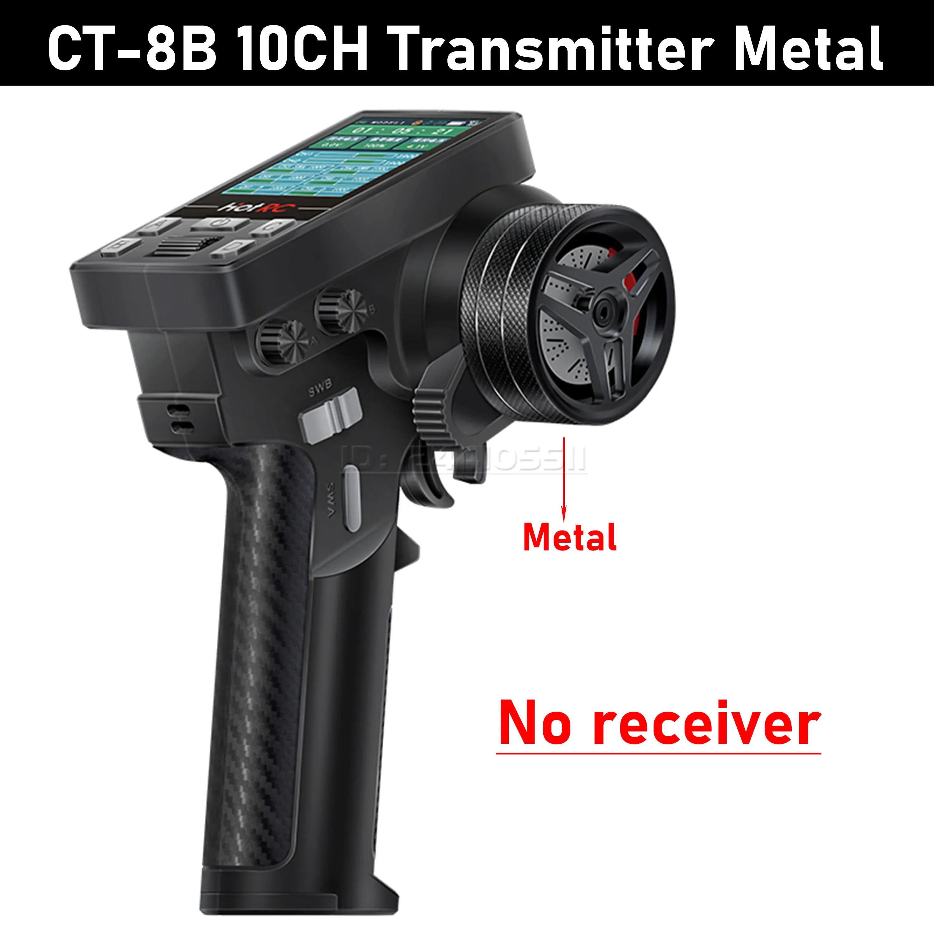 HOTRC 8CH 10CH CT-6B CT-8B 2.4G Transmitter Remote Control Gyro F-04A F-06A F-08A F-01AT Receiver for RC Cars Boat Tank Toy: Red