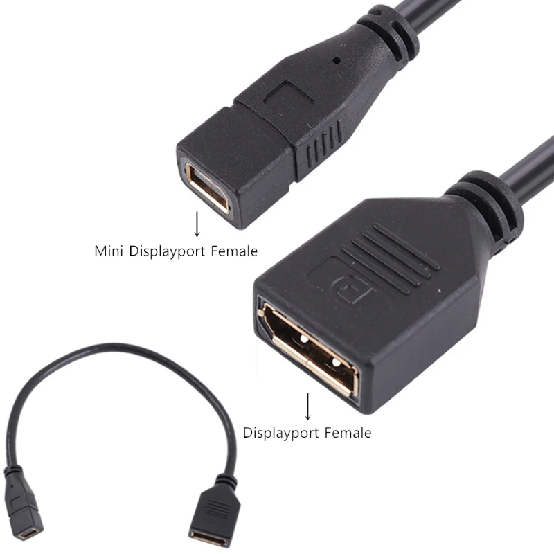 Displayport Cable Adapter Female Socket Panel Mount To Mini Displayport Female Cable Adapter Mini Dp-dp Wire 4k 2k 60hz Av Line