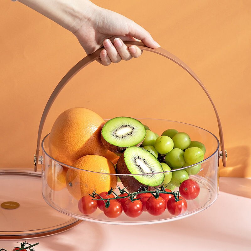 Plastic Snack Serving Tray with Airtight Lid and Removable Dividers Portable Party Food Container Appetizer Fruit Candy Platters