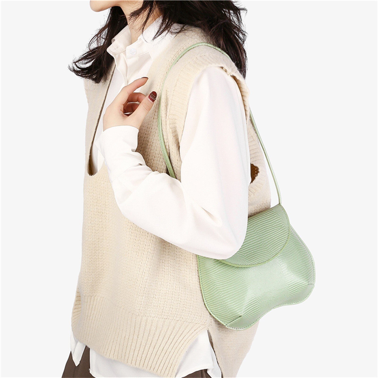 Bolso de mano de un solo hombro para mujer, bandolera que combina con todo, cartera,